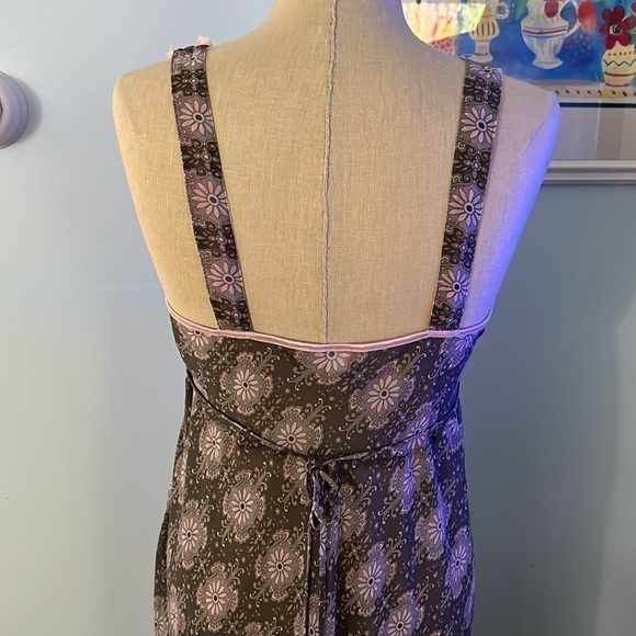 Intimates By Flora Large Semi Sheer Long Maxi Gown Tie Back - Picture 5 of 10